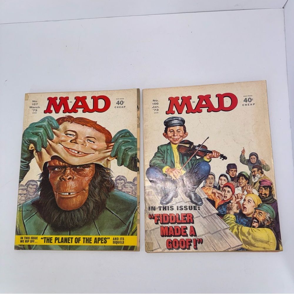 Vintage 1973 Mad Magazine #156 January #157 march bundle